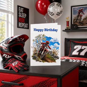 Alles Gute zum Geburtstag Jungen Dirt Bike Motocro Karte