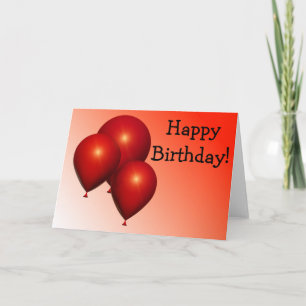 Alles Gute zum Geburtstag Karte: Drei rote Luftbal Karte