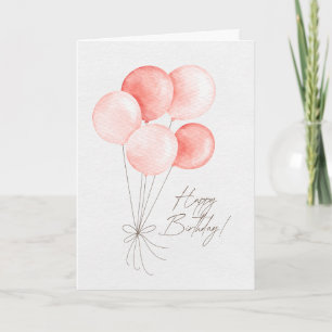 Alles Gute zum Geburtstag Karte mit rosa Luftballo