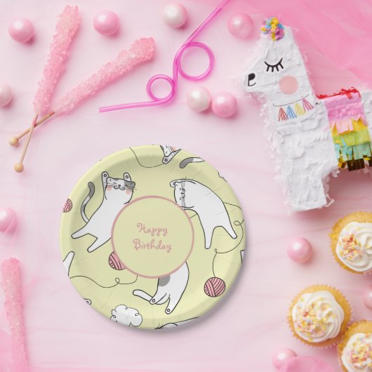 Alles Gute zum Geburtstag Katze Pappteller (Party)