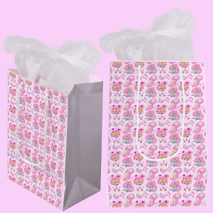 Alles Gute zum Geburtstag Katzen feiern eine Party Mittlere Geschenktüte