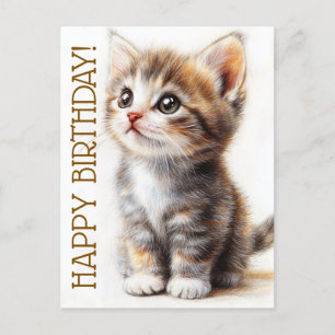 Alles Gute zum Geburtstag, Katzenlady, Katzenliebh Postkarte