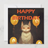 Alles Gute zum Geburtstag! - KatzenParty Einladung (Vorderseite)