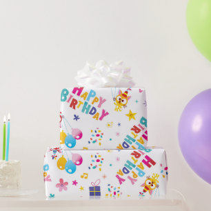 Alles Gute zum Geburtstag Katzenparty Geschenkpapier