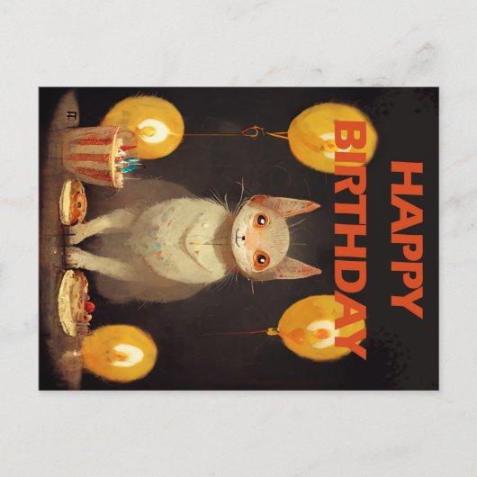Alles Gute zum Geburtstag! - KatzenParty Postkarte (Vorderseite)