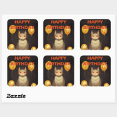 Alles Gute zum Geburtstag! - KatzenParty Quadratischer Aufkleber (Blatt)