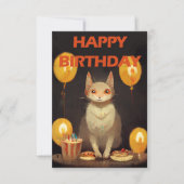 Alles Gute zum Geburtstag! - KatzenParty RSVP Karte (Vorderseite)