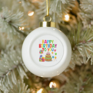 Alles Gute zum Geburtstag Keramik Kugel-Ornament
