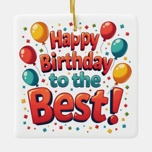 Alles Gute zum Geburtstag Keramikornament (Vorderseite)