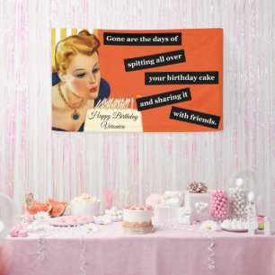 Alles Gute zum Geburtstag, Kerzen ausblasen Vintag Banner