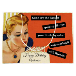 Alles Gute zum Geburtstag, Kerzen ausblasen Vintag Große Geschenktüte