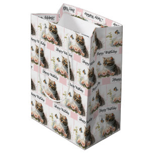 Alles Gute zum Geburtstag Kitten in Garden Mittlere Geschenktüte