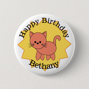 Alles Gute zum Geburtstag Kitty Personalisiert  Button