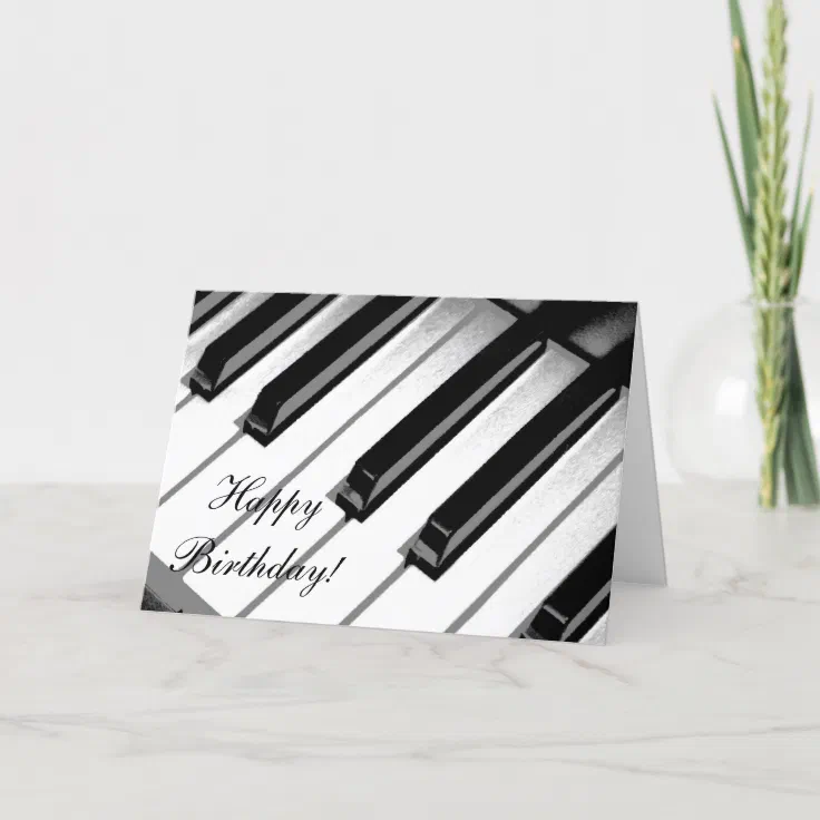 Alles Gute zum Geburtstag! KlavierMusikKarte Karte Zazzle.de