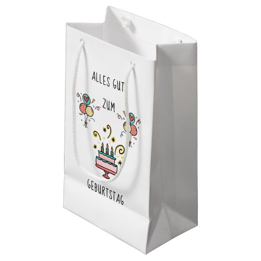 Alles Gute zum Geburtstag Kleine Geschenktüte (Vorderseite Schrägansicht)