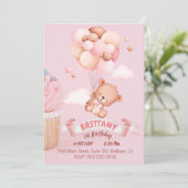 "Alles Gute zum Geburtstag, Kleiner!" Teddy, Ballo Einladung (Stehend Vorderseite)