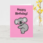 Alles Gute zum Geburtstag (Koalabär) Karte (Gelbe Blume)