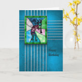 ALLES GUTE ZUM GEBURTSTAG - KOKOPELLI - KARTE (Gelbe Blume)