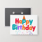 Alles Gute zum Geburtstag Konfetti Button (Vorderseite/Rückseite)