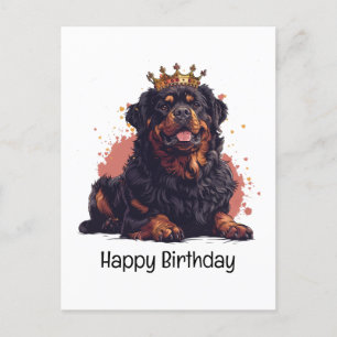 Alles Gute zum Geburtstag Königliche Rottweiler-Hu Postkarte