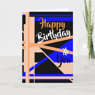 "Alles Gute zum Geburtstag" Korallenblau Schwarze  Karte