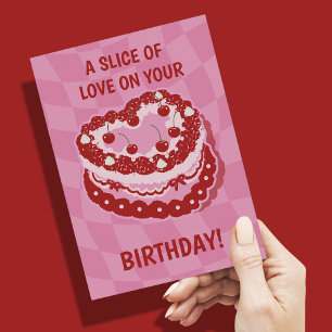 Alles Gute zum Geburtstag Kuchen Postkarte Herz Ki