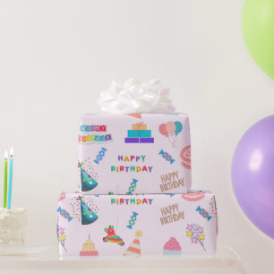 Alles Gute zum Geburtstag, Kuchen, Süßigkeiten Geschenkpapier