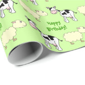 Alles Gute zum Geburtstag. Kühe und Schafe Geschenkpapier (Rolleneckpunkt)