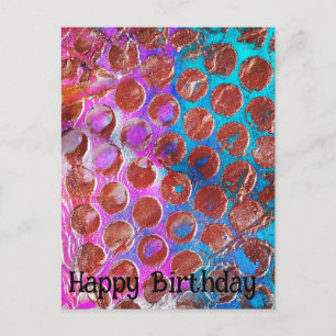 Alles Gute zum Geburtstag Kupfer Abstracte Tupfen Postkarte