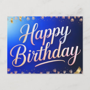 Alles Gute zum Geburtstag Kursive Schrift mit gold Feiertagspostkarte
