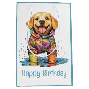 Alles Gute zum Geburtstag Labrador Retriever Regen Mittlere Geschenktüte