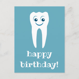 Alles Gute zum Geburtstag lächelnder Zahn Postkarte