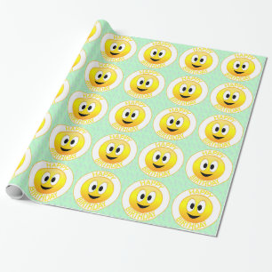 Alles Gute zum Geburtstag Lächelndes Gesicht Geschenkpapier