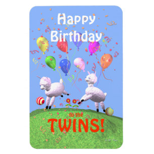 Alles Gute zum Geburtstag Lämmer für Zwillinge Magnet