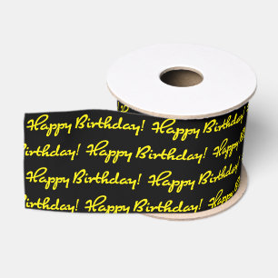 Alles Gute zum Geburtstag! Lässiges gelbes Muster Ripsband