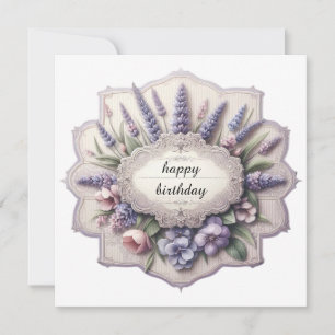Alles Gute zum Geburtstag Lavendel Rahmen Karte