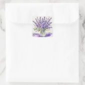 Alles Gute zum Geburtstag Lavendelblumen im Glas A Quadratischer Aufkleber (Tasche)