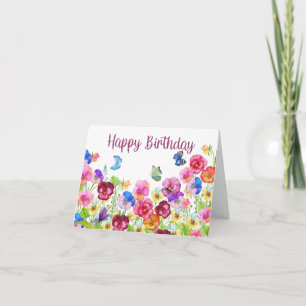 Alles Gute zum Geburtstag Lebendige Wasserfarbe St Karte