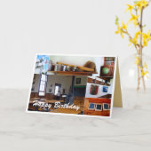 Alles Gute zum Geburtstag, Lehrer, Vintages Schulh Karte (Gelbe Blume)