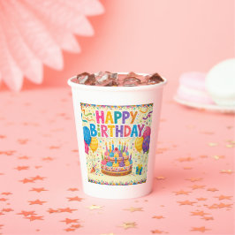 Alles Gute zum Geburtstag leuchtende laute leere K Pappbecher