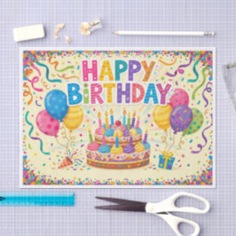 Alles Gute zum Geburtstag leuchtende laute leere K Seidenpapier