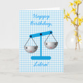 Alles Gute zum Geburtstag, Libra! Karte (Gelbe Blume)