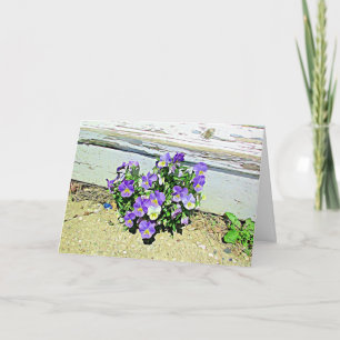 Alles Gute zum Geburtstag Lila Blumen Treppe Karte