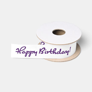 Alles Gute zum Geburtstag! Lila Lässiges Medium Satinband