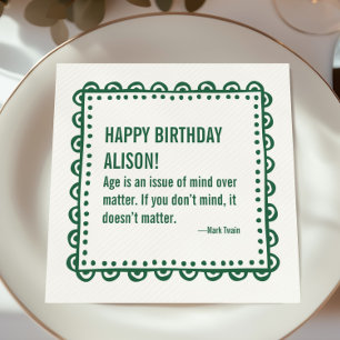 Alles Gute zum Geburtstag Literarisches Alterszita Serviette
