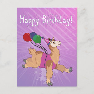 Alles Gute zum Geburtstag Llama! Postkarte