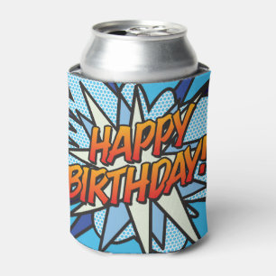ALLES GUTE ZUM GEBURTSTAG Lustig moderne Comic-Blu Dosenkühler