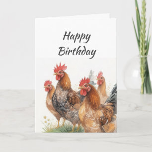 Alles Gute zum Geburtstag Lustige Hühner geben ein Karte