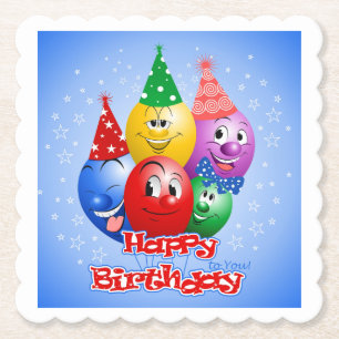 Alles Gute zum Geburtstag, lustige Luftballons, Untersetzer