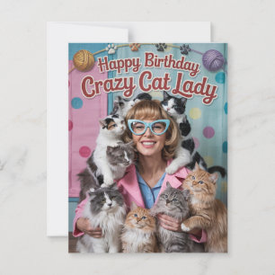 Alles Gute zum Geburtstag lustige retro verrückte  Postkarte